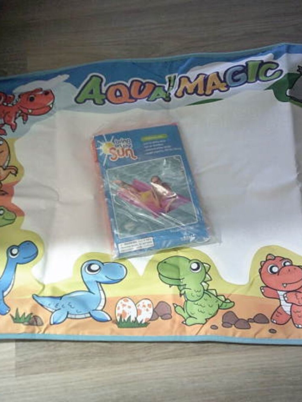 NEW BRING ON THE SUN INFLATABLE POOL FLOAT w/ PILLOW & KIDS AQUA MAGIC WATER MAT